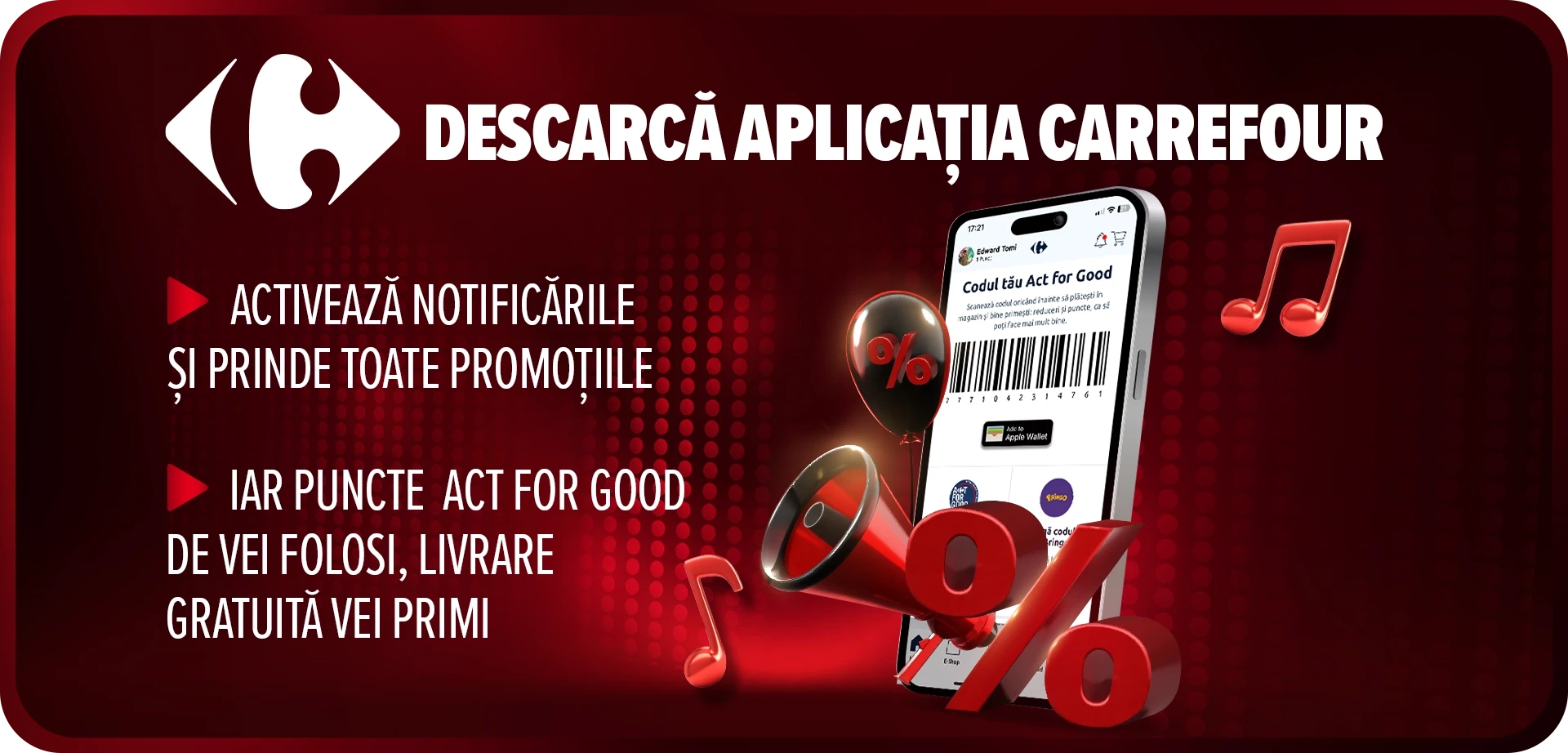 Descarca-ti aplicatia Carrefour