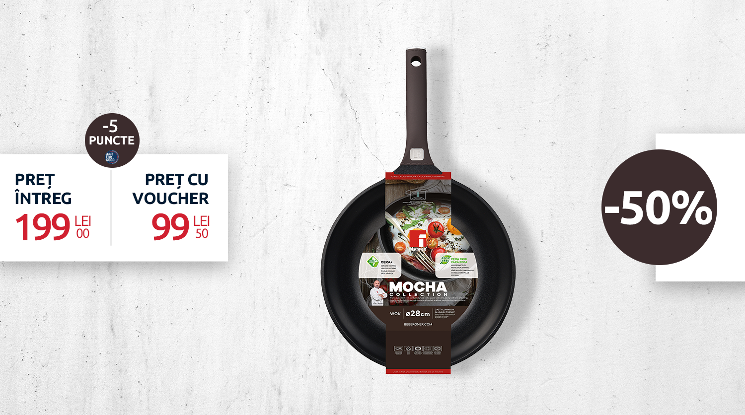 TIGAIE WOK ALUMINIU 28CM MOCHA