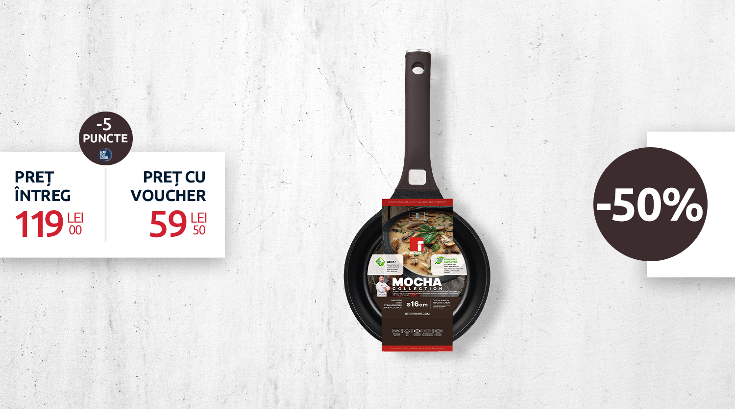 CRATIȚĂ CU COADĂ ALUMINIU 16CM MOCHA