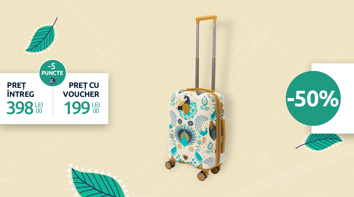 TROLER PAVONE PRINT 55 CM