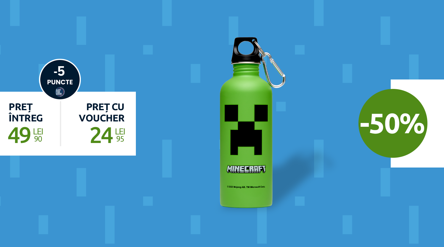 MINECRAFT Sticlă din inox Creeper 500 ml