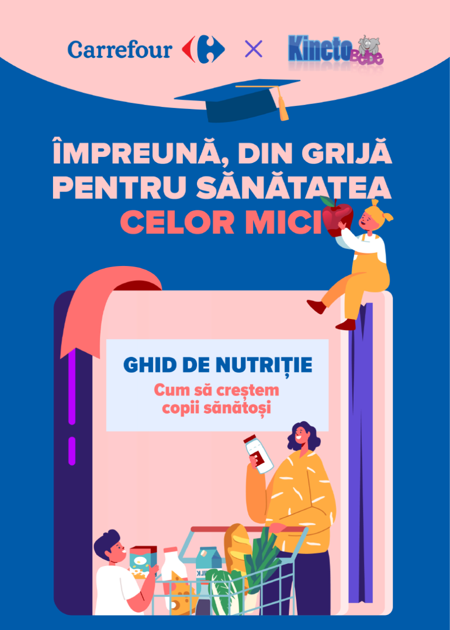 Carrefour România și Asociația KinetoBebe lansează Ghidul de nutriție  „Cum să creștem copii sănătoși”